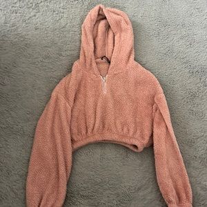 Pink Crop Top Hoodie